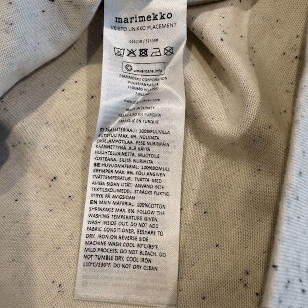 Marimekko Veisto Unikko Placement Kioski T-shirt Cream Color Oversized Unisex XS - Picture 8 of 12